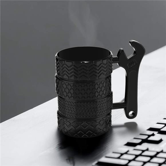 Tire Coffee Tea Mug Gift for Car Lovers Mechanics Car Enthusiasts ChristmasGifts - Picture 6 of 7